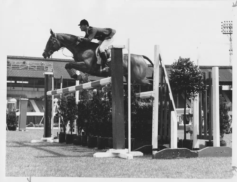 Bill Steinkraus & Sinjon as anchor to the USET team who won gold at the 1960 Olympic games.